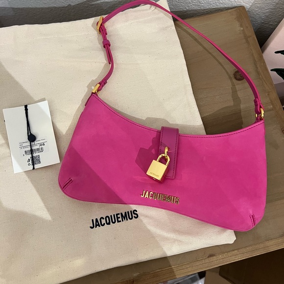 JACQUEMUS Pink Le Raphia 'Le Bisou Cadenas' Bag NWT in dust bag - Picture 2 of 12